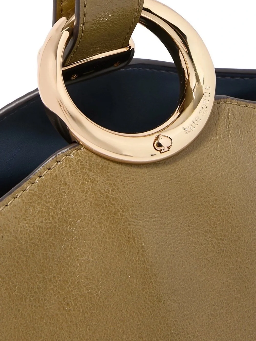 KATE SPADE NWOT HALO LEATHER MINI BUCKET BAG DRIED THYME + MATCHING WALLET
